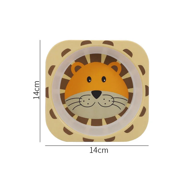 Eco-Friendly Bamboo Fiber Baby Feeding Bowl - Cute Animal Designs (BPA Free)