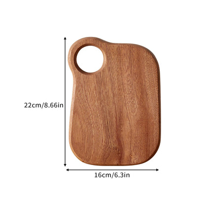 Nordic Creative Acacia Wood Charcuterie Board - Geometric Serving Platter with Handle for Cheese, Pizza & Photo Props