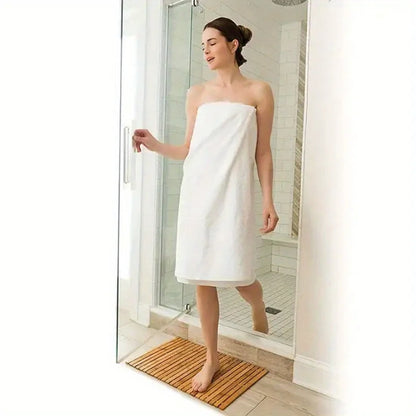 Nordic Spa Bamboo Bath Mat - Non-Slip, Water Resistant & Roll-Up Design