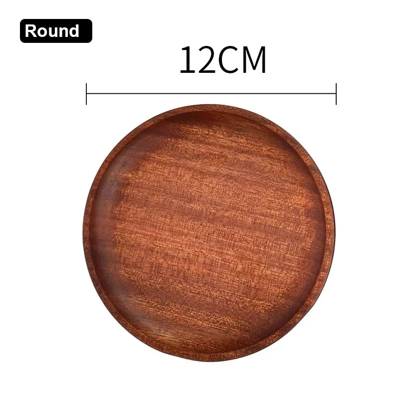 Walnut Wood Serving Tray – Japanese Style Rectangular Wooden Plate for Coffee, Tea, Cake & Bread