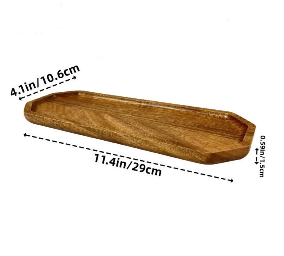 Japanese Solid Wood Fruit Plate – Handmade Wooden Snack Tray, Multi-Size Serving Platter, Rustic Natural Wood Dish for Fruits, Bread & Desserts – Wholesale & Bulk