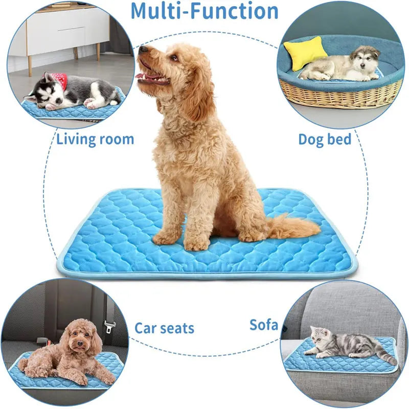Dogs or cat Self Cooling Washable Ice Silk Breathable  Mat, Sleeping Pad For Pets