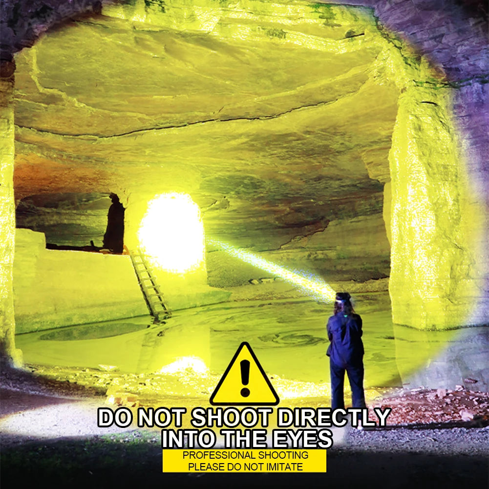 LED Rechargeable Headlamp for Outdoor Camping Fishing - Long-Range Head-Mounted Night Fishing Lamp Cycling & Running Mining Headlight