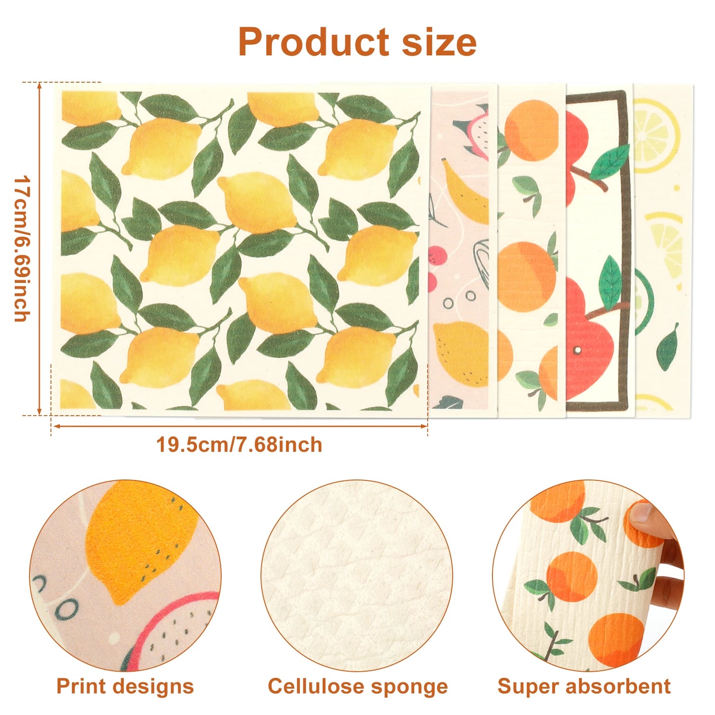 6/12 PCS Swedish Dishcloths – Super Absorbent Kitchen Dish Towels & Rags, Soft Non-Woven Cleaning Cloths for Washing Dishes, Counters & Home Use