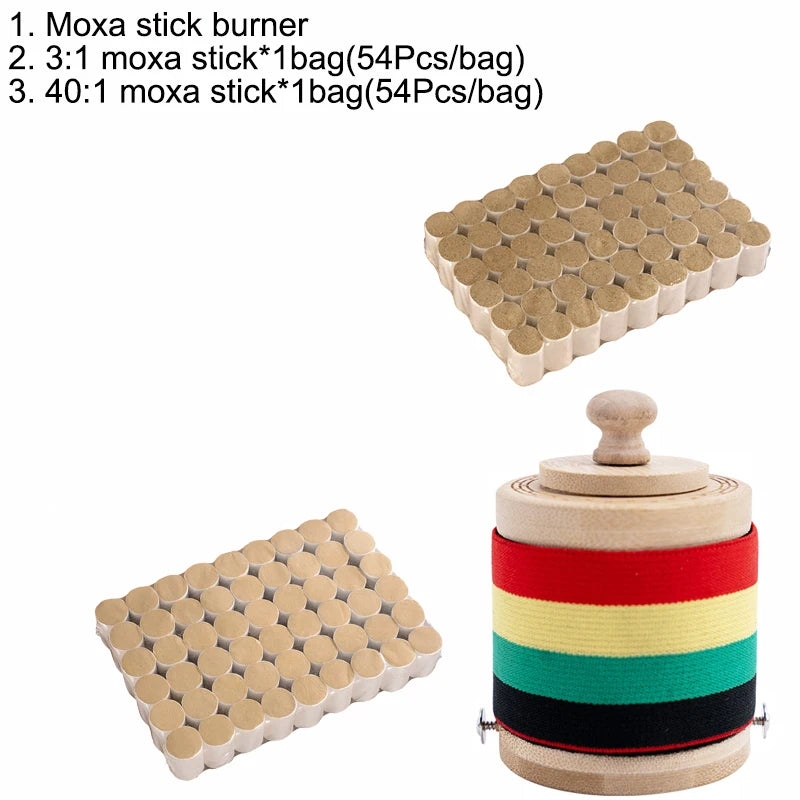 Portable Bamboo Moxibustion Box - Hands-Free Acupoint Heat Therapy & Pain Relief