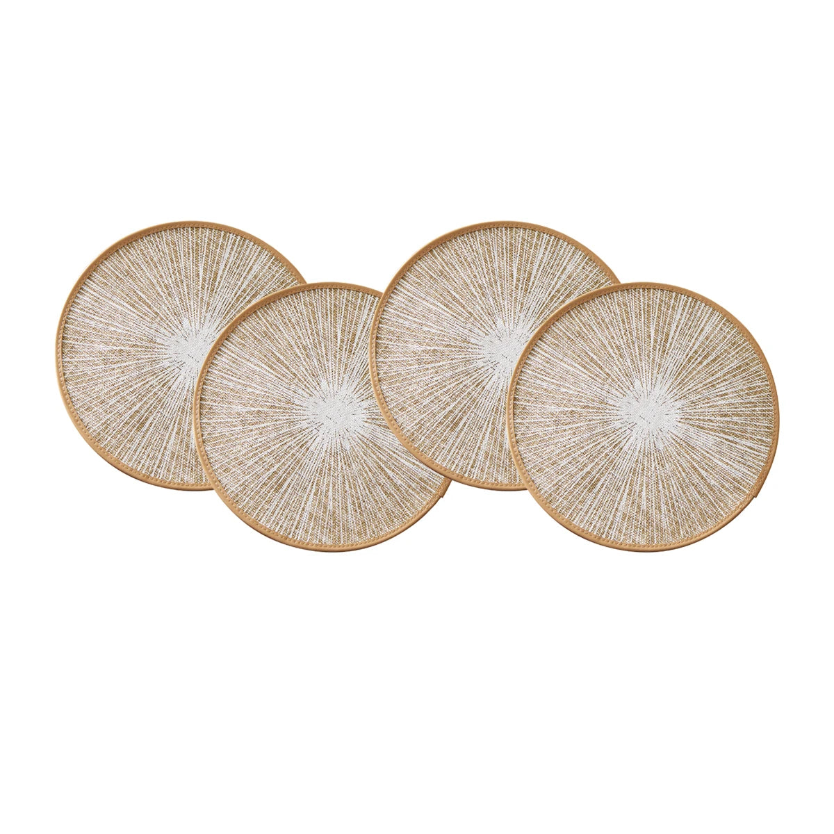 Bohemian Macrame Placemats Round - Burlap Jute Country Style Table Decor, 15 Inch Diameter Set of 2/4/6/8