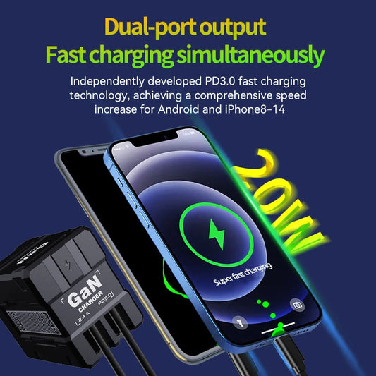 20W GaN Ultra-Fast Charger – USB-C PD 3.0 Adapter US/EU/UK Plug for iPhone, Samsung, Huawei