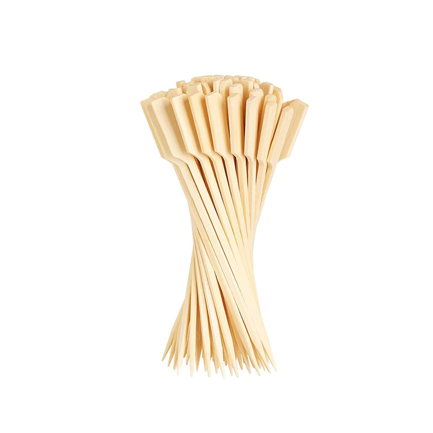 Premium Bamboo Paddle Skewers (100 Pack) - Teppo Gushi Style for BBQ, Burgers & Appetizers