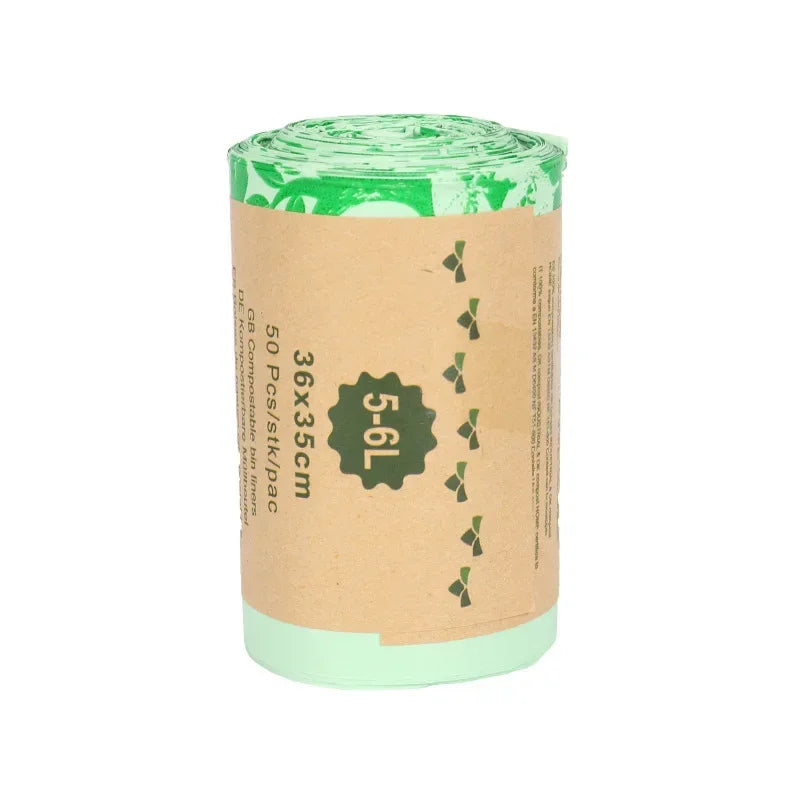 50pcs 6/8/10L Trash Bags Biodegradable Garbage Bags