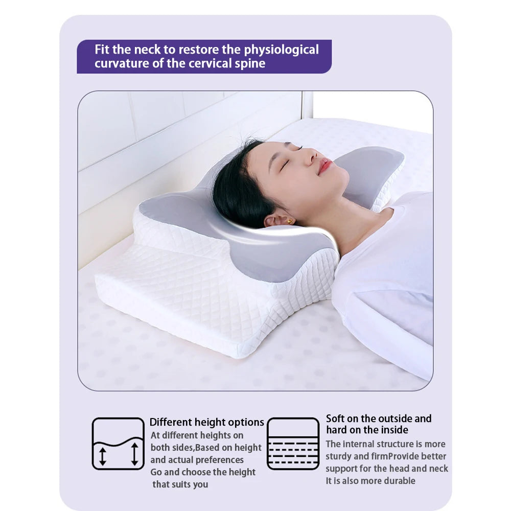 Anti-Neck Pain Memory Foam Pillow - Therapeutic Slow Rebound Foam, Ergonomic Cervical Spine Alignment, Wake Up Pain-Free Pillow for Chronic Neck & Shoulder Relief