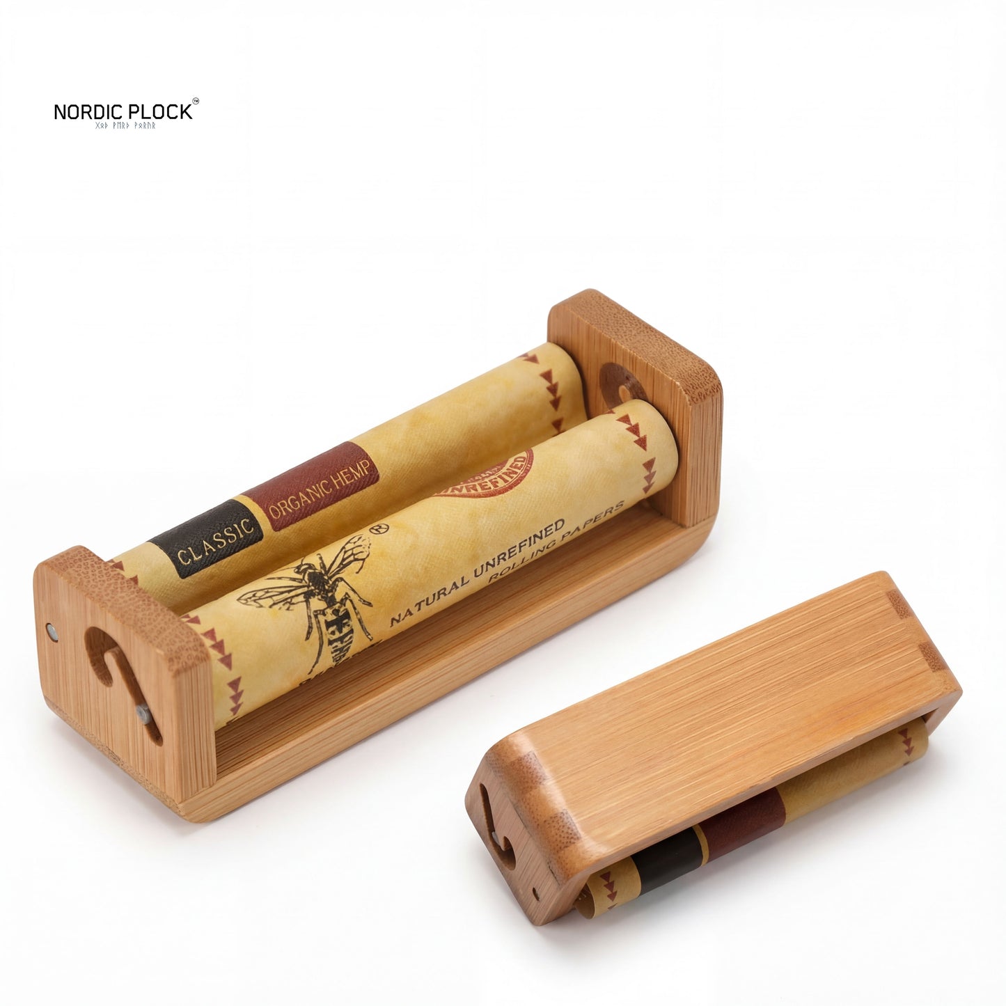 Hornet Premium Bamboo Cigarette Rolling Machine - Eco-Friendly Hand Roller (78mm/110mm)