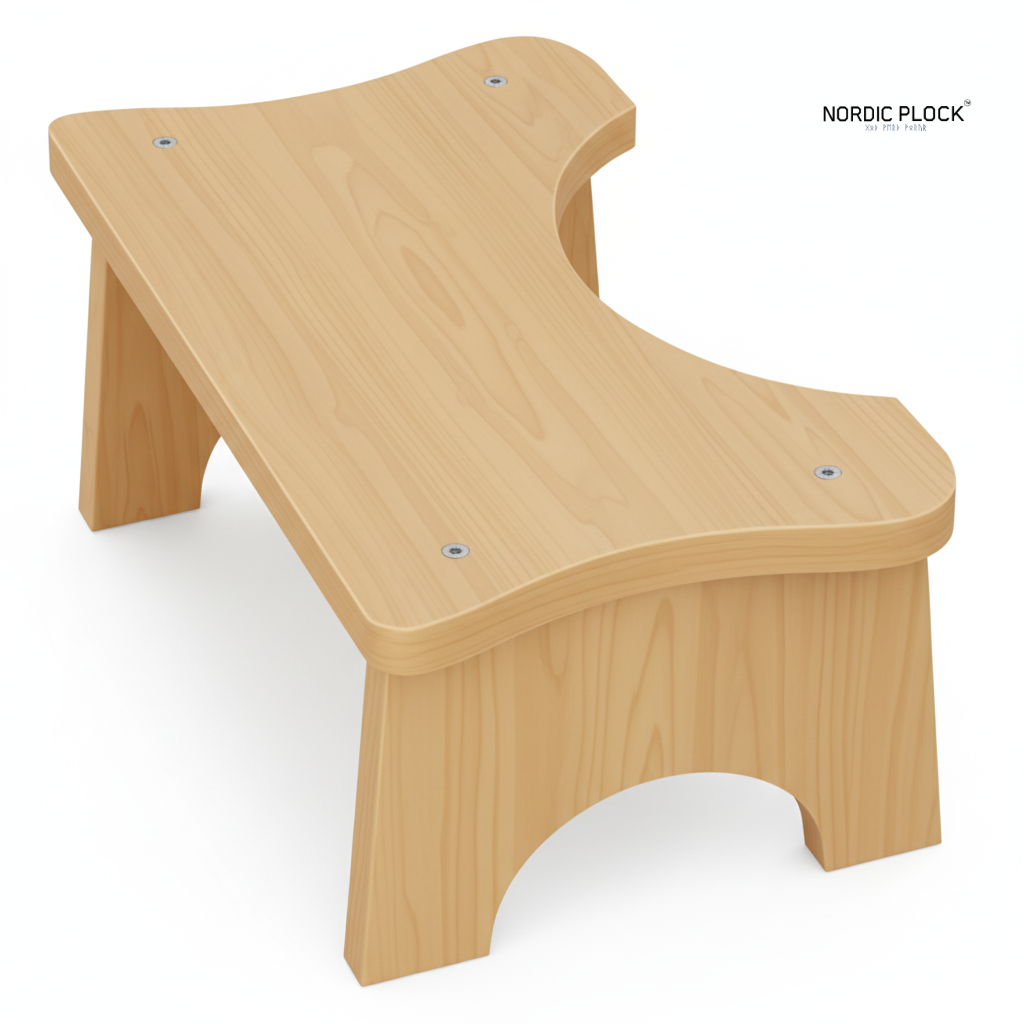 Premium Bamboo Toilet Stool (7-Inch) - Ergonomic Bathroom Foot Rest for Colon Health & Better Posture - Eco-Friendly, Non-Slip & Compact (37cm)