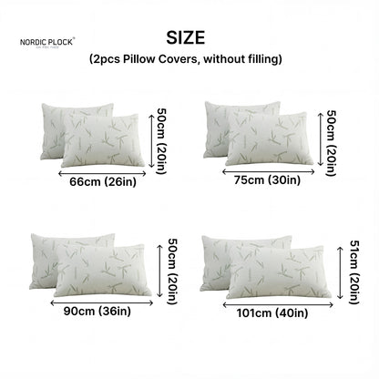 Waterproof Bamboo Pillow Protectors (2-Pack) - Cooling, Breathable & Hypoallergenic Bedding Encasement with Zipper