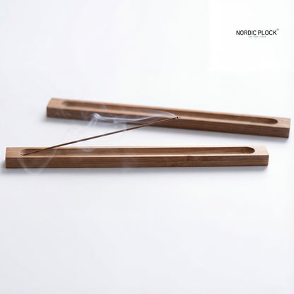 ZenWood Bamboo Incense Holder | Minimalist Ash Catcher for Aromatherapy & Yoga