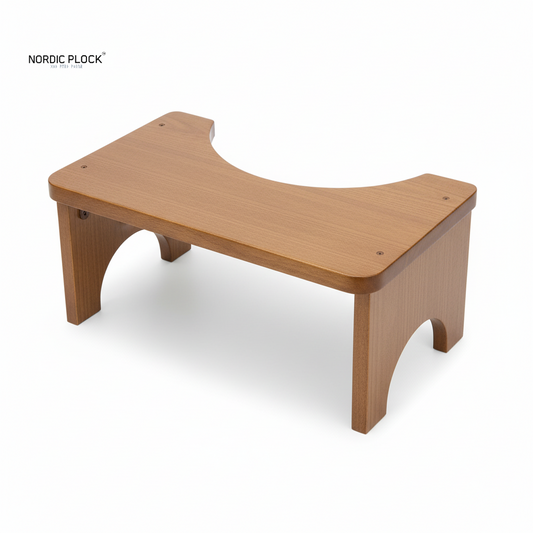 Premium Bamboo Toilet Stool (7-Inch) - Ergonomic Bathroom Foot Rest for Colon Health & Better Posture - Eco-Friendly, Non-Slip & Compact (37cm)