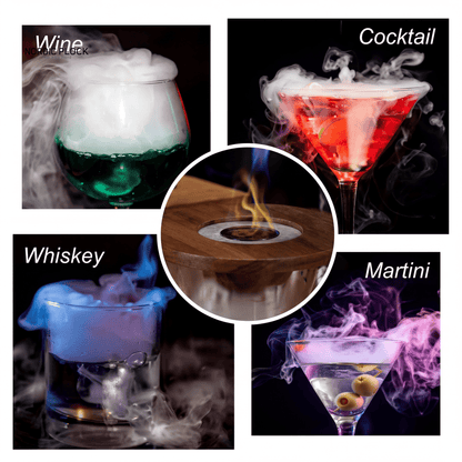 Premium Walnut Saturn Cocktail Smoker Kit - Whiskey & Bourbon Infuser Gift Set